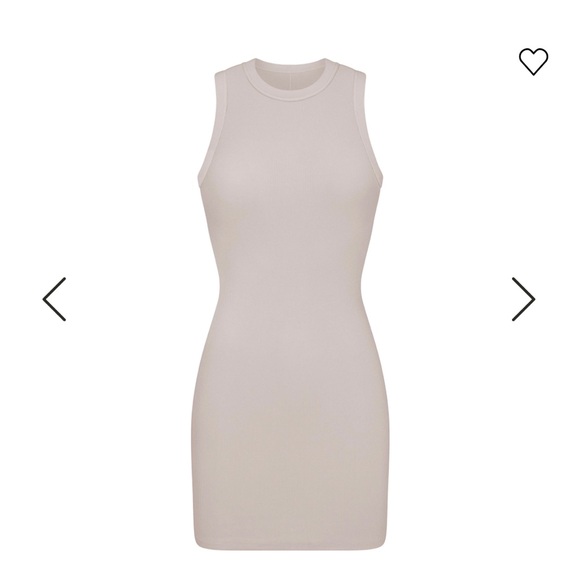 SKIMS Dresses & Skirts - SKIMS Cream Bodycon Midi Dress Sleeveless Crew Neck
